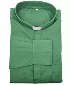 Plain Clerical Shirt - Green 2XLarge
